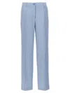 P.a.r.o.s.h . Straight-leg Pants With Pence Detailing In Blue