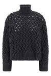 P.a.r.o.s.h Braided Wool High-neck Sweater In Blue