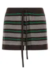 P.a.r.o.s.h Stripe Lounge Shorts Elastic Waistband Pockets In Brown