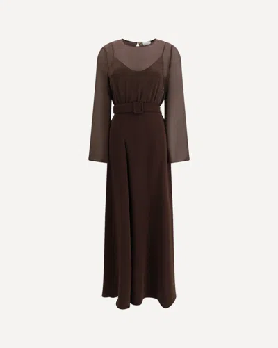 P.a.r.o.s.h P. A.r. O.s. H. Long Belted Dress In Brown