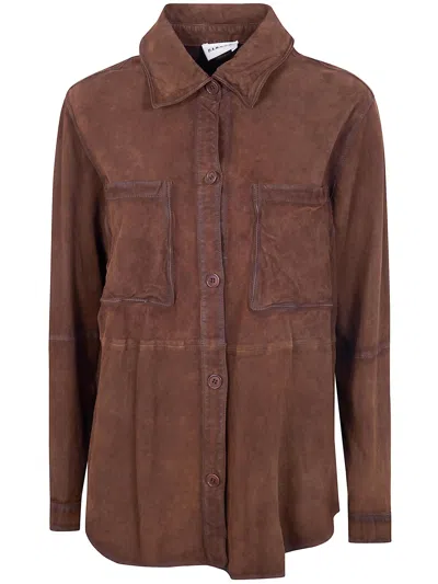 P.a.r.o.s.h P. A.r. O.s. H. "marfa" Suede Shirt In Brown