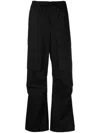 P.a.r.o.s.h Cargo Trousers Dart Detailing Drawstring Hem In Black