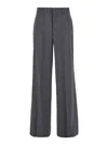 P.a.r.o.s.h Grey High-waisted Tailored Pants With Concealed Closure In Fabric Woman In Grey