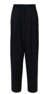 P.a.r.o.s.h Parosh Navy Stretch Gabardine Wide-leg Trousers In Multicolor