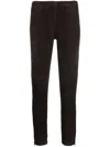 P.a.r.o.s.h Slim-cut Ankle-length Trousers In Goat Suede In Testa Di Moro
