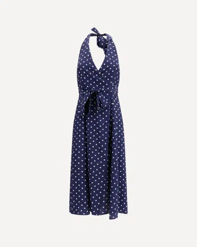 P.a.r.o.s.h P. A.r. O.s. H. Polka-dot Silk Dress In Blue