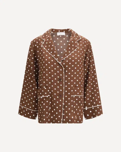 P.a.r.o.s.h P. A.r. O.s. H. Polka-dot Silk Shirt In Brown