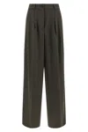 P.a.r.o.s.h Powo Pleat-detail Trousers In Brown