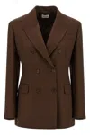 P.a.r.o.s.h Double Breasted Blazer Structured Shoulders In Burgundy
