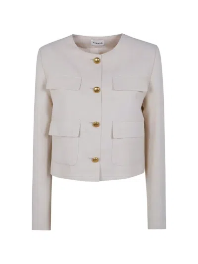 P.a.r.o.s.h Buttoned Flap-pockets Jacket In White