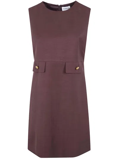 P.a.r.o.s.h P. A.r. O.s. H. "raisa26" Viscose Linen Mini Dress In Brown