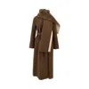 P.a.r.o.s.h P. A.r. O.s. H. Reversible Long Wool Coat With Scarf In Brown