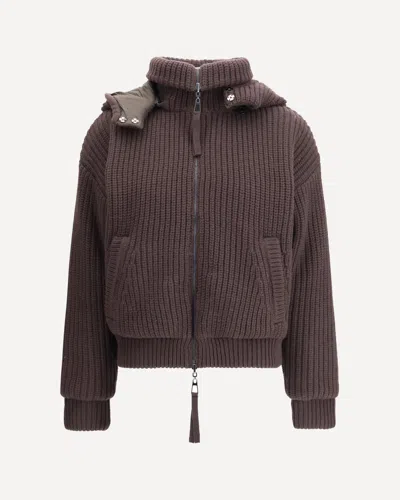 P.A.R.O.S.H P. A.R. O.S. H. REVERSIBLE RIBBED KNIT JACKET WITH HOOD