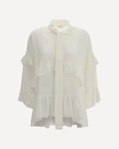 P.a.r.o.s.h P. A.r. O.s. H. Ruffle Blouse In White