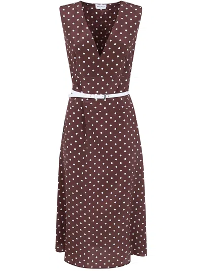 P.a.r.o.s.h P. A.r. O.s. H. "sbillo" Midi Dress In Brown