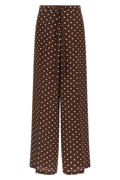 P.a.r.o.s.h Polka-dot Drawstring Trousers In Brown