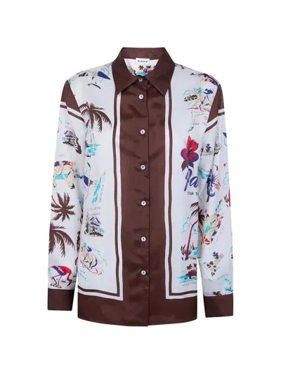 P.a.r.o.s.h P. A.r. O.s. H. "scard" Foulard Print Shirt In Brown