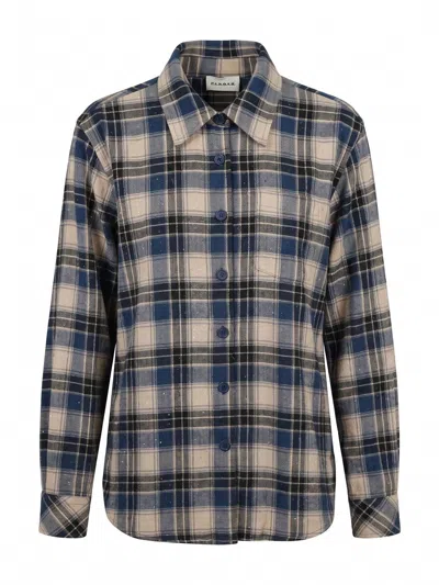 P.a.r.o.s.h Check-print Cotton Shirt In Blue