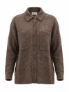 P.a.r.o.s.h Brushed Button-up Cardigan In Brown