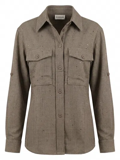 P.a.r.o.s.h Houndstooth-pattern Shirt In Gray