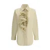 P.a.r.o.s.h Shirt With Ruffle Details In Beige