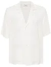 P.a.r.o.s.h Palm Tree Embellished Cuban Collar Shirt In White