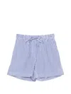 P.a.r.o.s.h Cotton Shorts Elastic Waistband Vertical Stripes In Blue