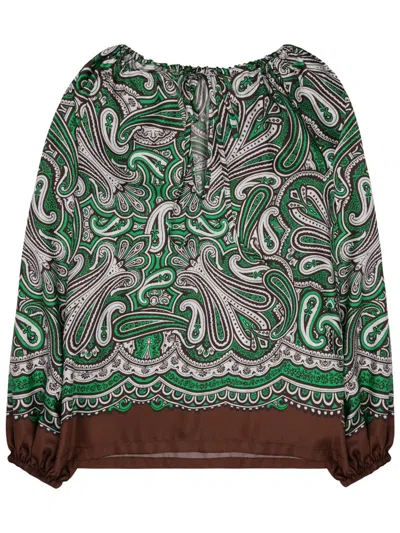 P.a.r.o.s.h P. A.r. O.s. H. Silk Shirt For Women In Green