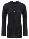 P.a.r.o.s.h Soph Blouse Button Detail Long Sleeves In Black