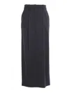 P.a.r.o.s.h Black Pants With Wide Leg And Elastic Rear Waist In Tech Fabric Woman In Black