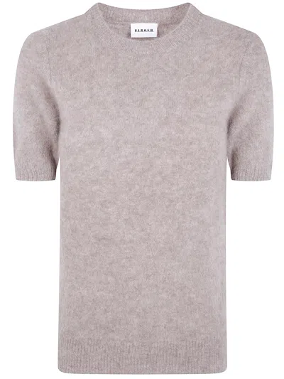 P.a.r.o.s.h Crew-neck Short-sleeve Knit Top In Gray
