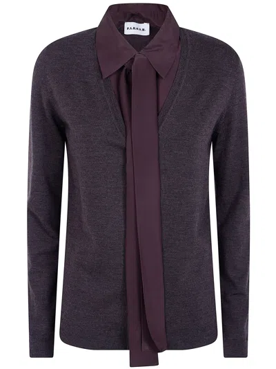 P.a.r.o.s.h P. A.r. O.s. H. Sweater Wool Cardigan "lwynford 086" In Purple
