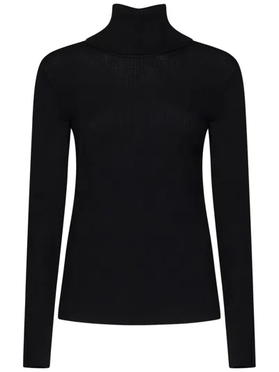 P.a.r.o.s.h . Black High Neck Sweater In Fabric