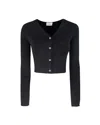 P.a.r.o.s.h Parosh Knitted Cropped Sweater In Black