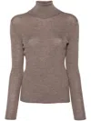 P.a.r.o.s.h Turtle-neck Ribbed-knit Jumper In Visone