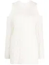 P.a.r.o.s.h Liquore Cold-shoulder Crochet Knit Sweater In White