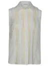 P.a.r.o.s.h Lace-panelling Sleveless Blouse In White