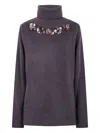 P.a.r.o.s.h Parosh Turtle Neck Embroidered In Purple