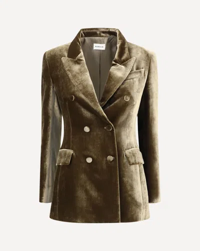 P.a.r.o.s.h P. A.r. O.s. H. Velvet Double Breasted Blazer In Brown