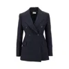 P.a.r.o.s.h P. A.r. O.s. H. Viscose And Linen Double-breasted Jacket In Blue