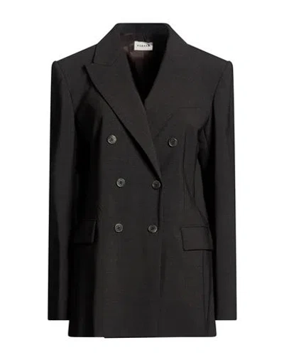P.a.r.o.s.h P. A.r. O.s. H. Woman Blazer Charcoal Size L Virgin Wool, Elastane In Black