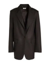 P.a.r.o.s.h P. A.r. O.s. H. Woman Blazer Dark Brown Size L Virgin Wool, Elastane In Black