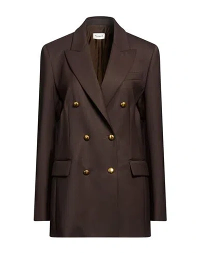 P.a.r.o.s.h P. A.r. O.s. H. Woman Blazer Dark Brown Size L Virgin Wool, Elastane