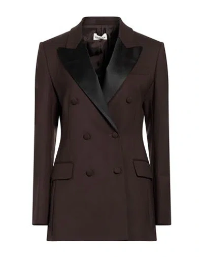 P.a.r.o.s.h P. A.r. O.s. H. Woman Blazer Dark Brown Size L Virgin Wool, Elastane