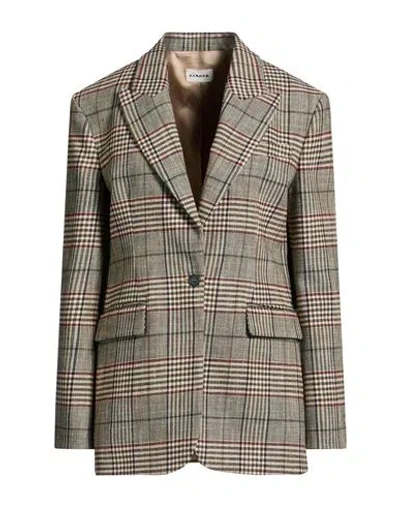 P.a.r.o.s.h P. A.r. O.s. H. Woman Blazer Sage Green Size L Cotton, Wool, Polyamide In Brown