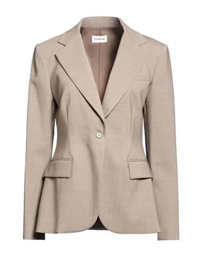 P.a.r.o.s.h P. A.r. O.s. H. Woman Blazer Sand Size L Virgin Wool, Elastane In Brown