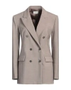 P.a.r.o.s.h P. A.r. O.s. H. Woman Blazer Taupe Size M Virgin Wool, Elastane In Gray