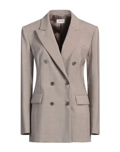 P.a.r.o.s.h P. A.r. O.s. H. Woman Blazer Taupe Size M Virgin Wool, Elastane In Gray