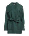 P.a.r.o.s.h Belted Short Trench Coat In Green