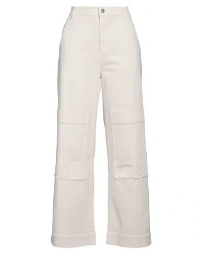 P.A.R.O.S.H P. A.R. O.S. H. WOMAN JEANS OFF WHITE SIZE S COTTON, ELASTANE